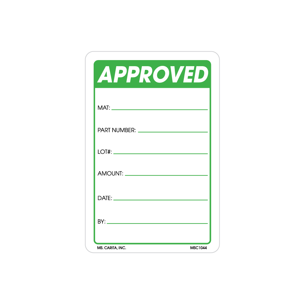 Approved Labels, 3 Inch x 2 Inch, 500 per Roll