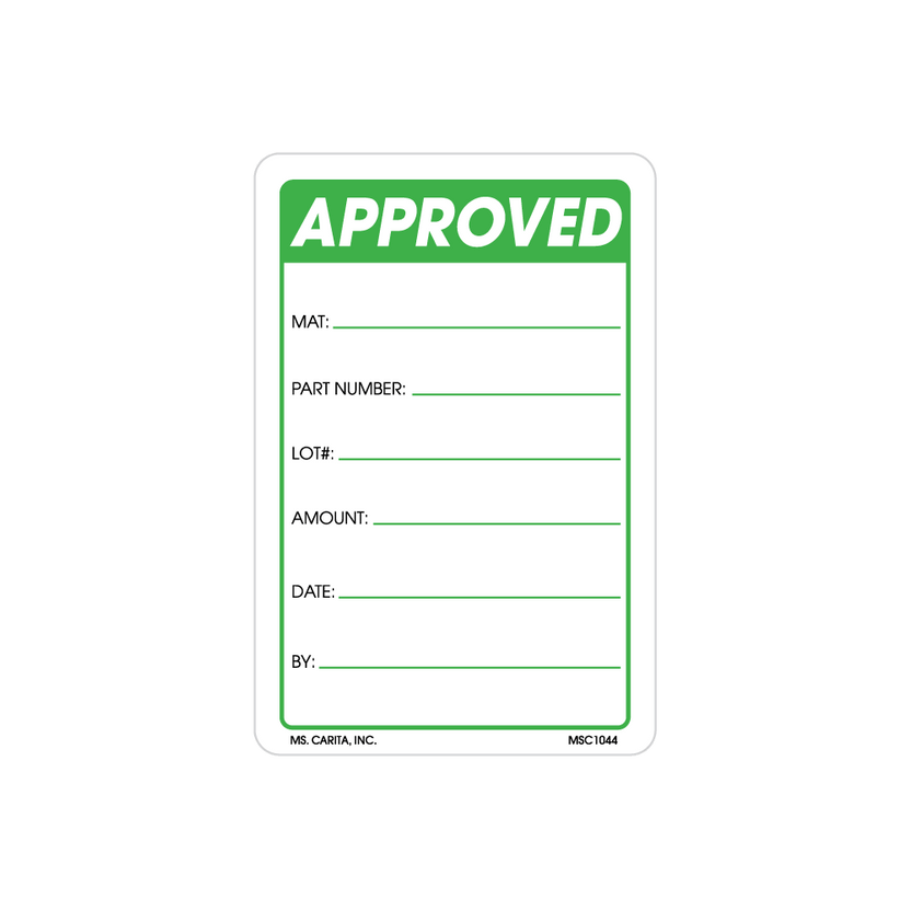 Approved Labels, 3 Inch x 2 Inch, 500 per Roll – Ms. Carita