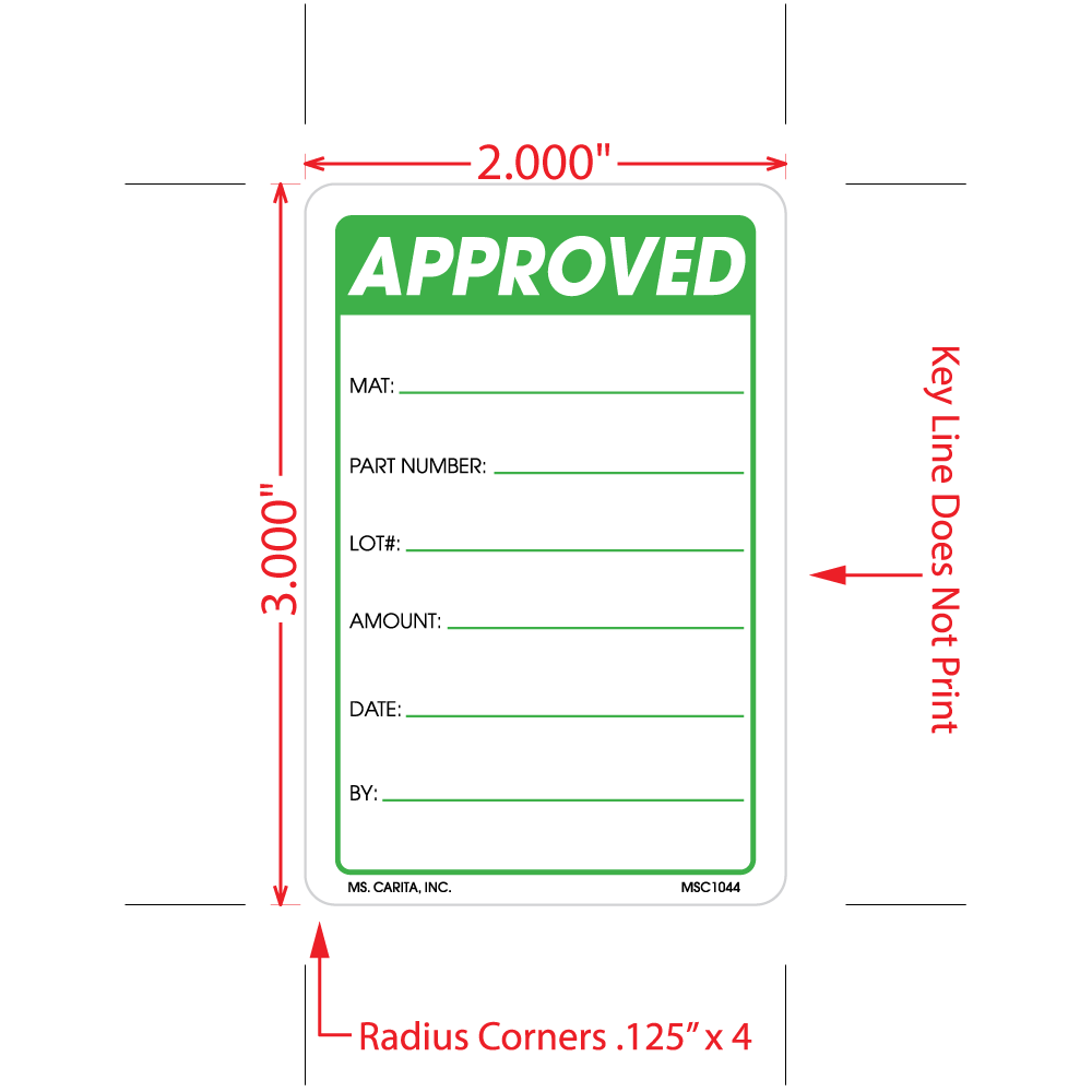 Approved Labels, 3 Inch x 2 Inch, 500 per Roll
