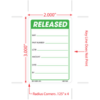 Released Labels, 3 Inch x 2 Inch, 500 per Roll