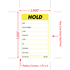 Hold Labels, 3 Inch x 2 Inch, 500 per Roll