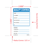 Quality Control Labels, 3 inch x 2 Inch, 500 per Roll