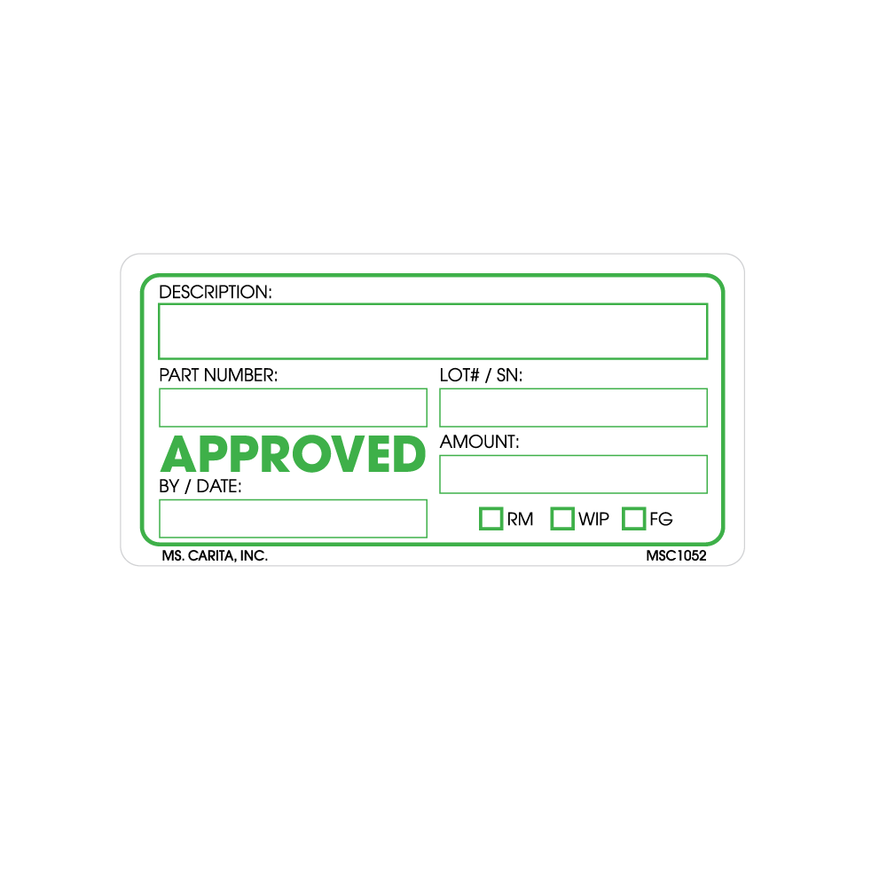 Approved Labels, 2 Inch x 4 Inch, 500 per Roll