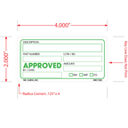 Approved Labels, 2 Inch x 4 Inch, 500 per Roll
