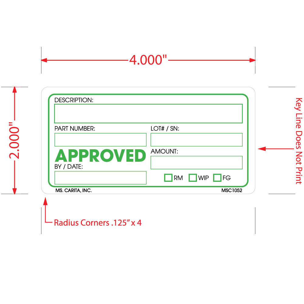 Approved Labels, 2 Inch x 4 Inch, 500 per Roll