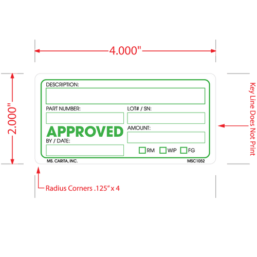 Approved Labels, 2 Inch x 4 Inch, 500 per Roll
