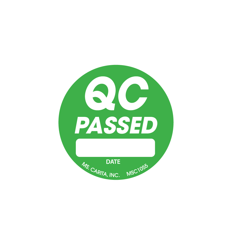 Round QC Passes Labels, 1.5 Inch, 1000 per Roll