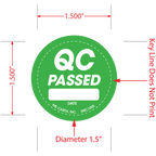 Round QC Passes Labels, 1.5 Inch, 1000 per Roll