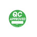 Round QC Approved Labels - 1.5 Inch Diameter, 1000 per Roll