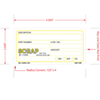 Yellow Scrap Labels, 2 Inch x 4 Inch, 500 per Roll