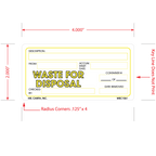 Waste for Disposal Labels, 2 Inch x 4 Inch, 500 per Roll