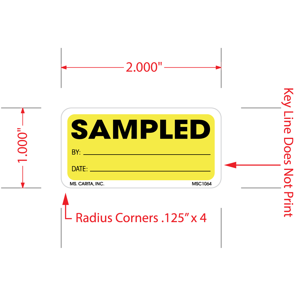 Sampled Labels - 1 Inch x 2 Inch, 1000 per Roll