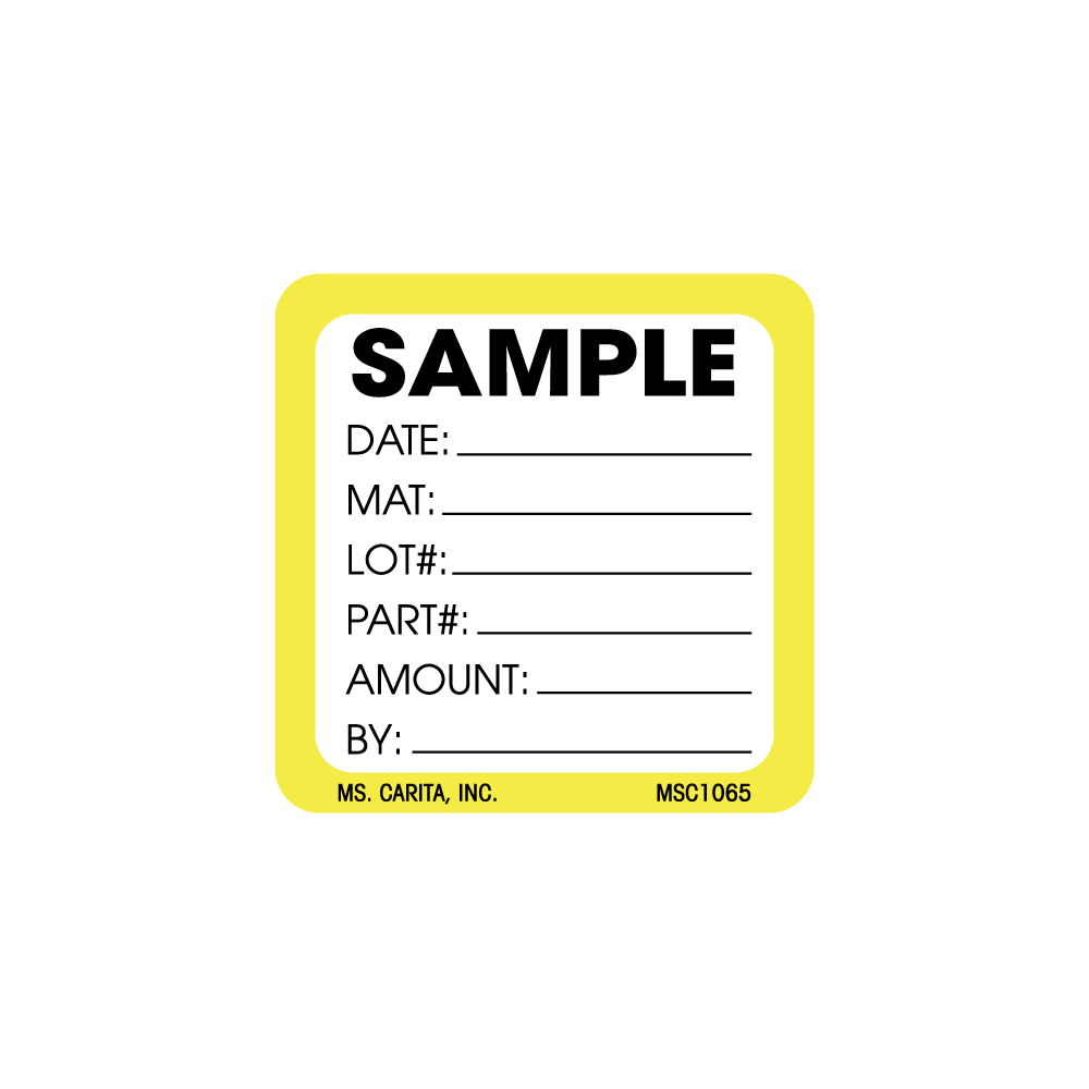 Sample Labels 1.5 Inch x 1.5 Inch, 1000 per Roll