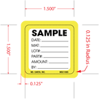 Sample Labels 1.5 Inch x 1.5 Inch, 1000 per Roll