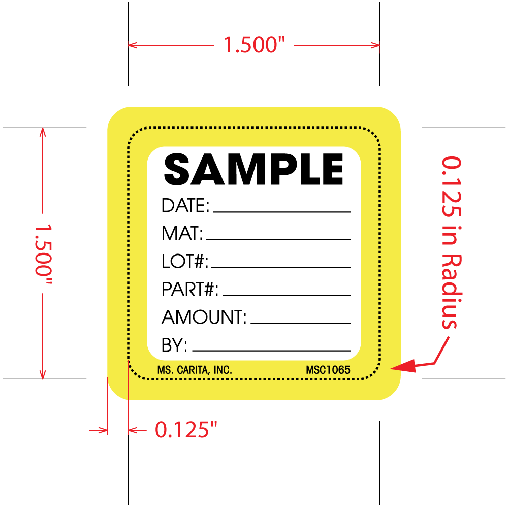 Sample Labels 1.5 Inch x 1.5 Inch, 1000 per Roll
