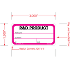 R&D Product Labels - 1.5 Inch x 3 Inch, 500n per Roll