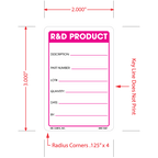 R&D Product Labels - 3 Inch x 2 Inch, 500 per Roll