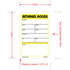 Returned Goods Labels - 3 Inch x 2 Inch, 500 per Roll