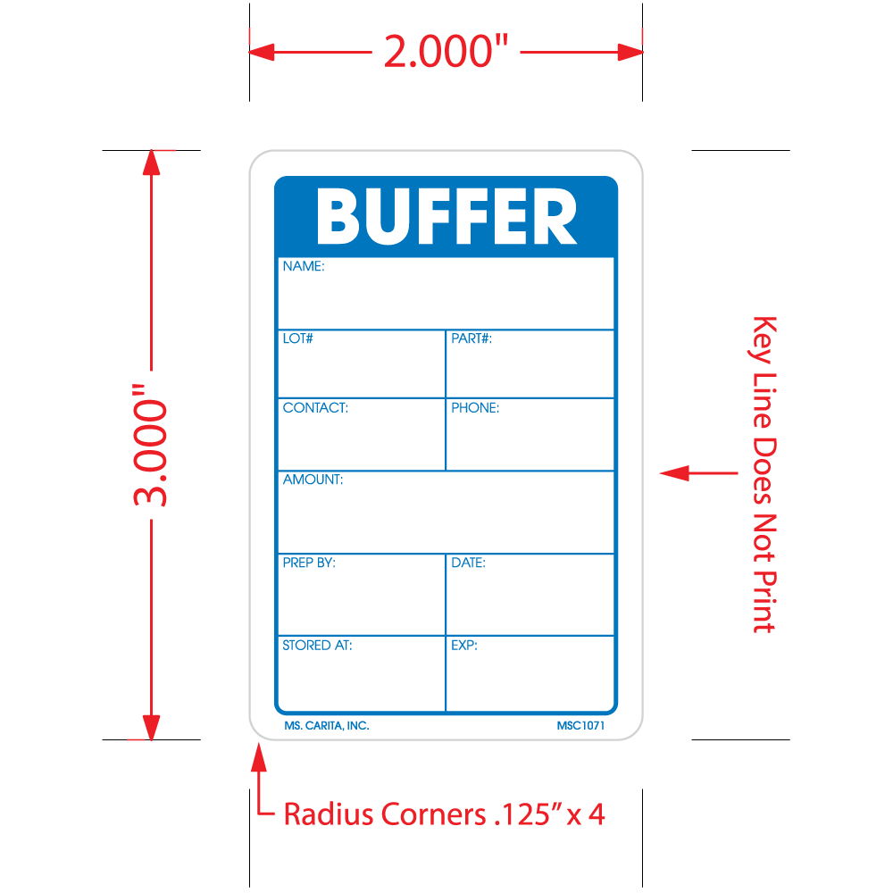 Label Buffer Buffer Labels - 3 Inch x 2 Inch, 500 per Roll – Ms. Carita