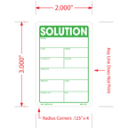 Solution Labels - 3 Inch x 2 Inch, 500 per Roll
