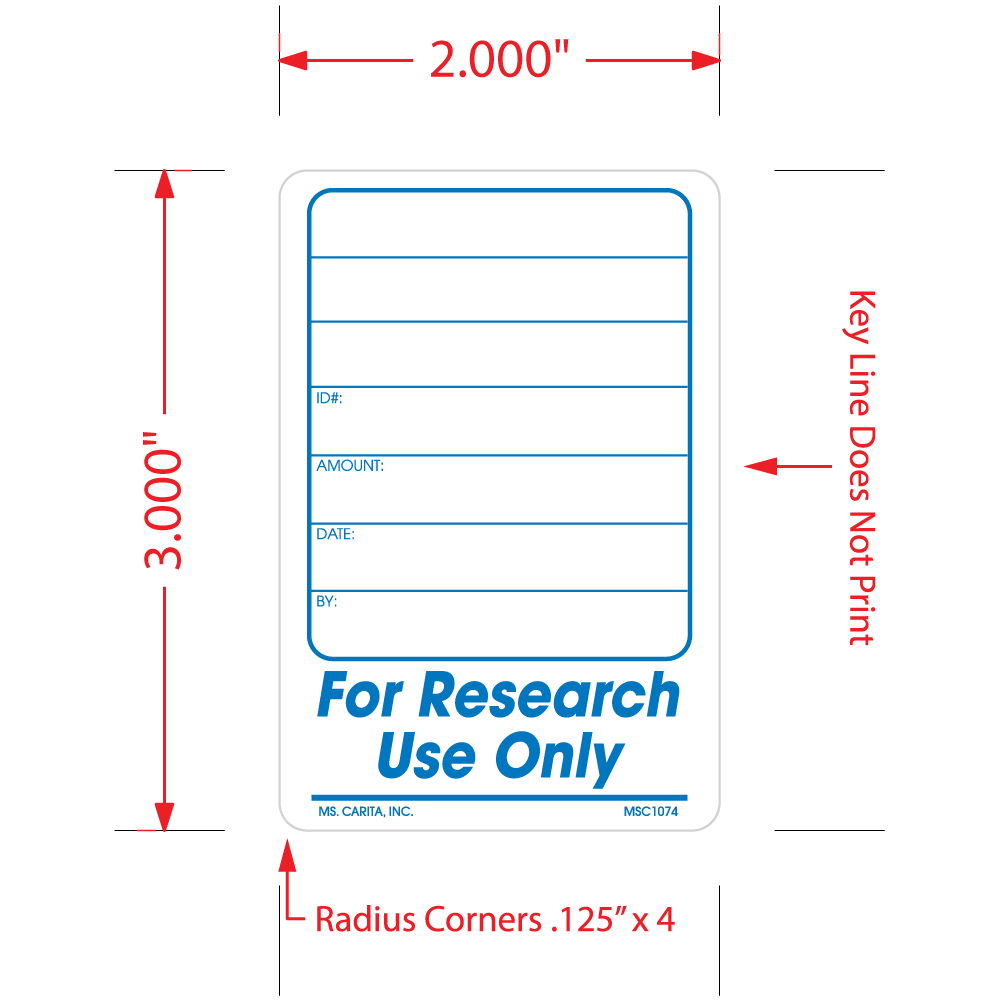 For Research Use Only Labels - 3 Inch x 2 Inch, 500 per Roll