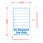 For Research Use Only Labels - 3 Inch x 2 Inch, 500 per Roll