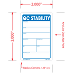 QC Stability Labels - 3 Inch x 2 Inch, 500 per Roll