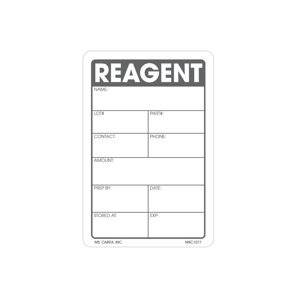 Reagent Labels - 3 Inch x 2 Inch, 500 per Roll