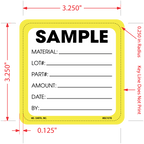 Sample Labels - 3.25 Inch x 3.25 Inch, 500 per Roll