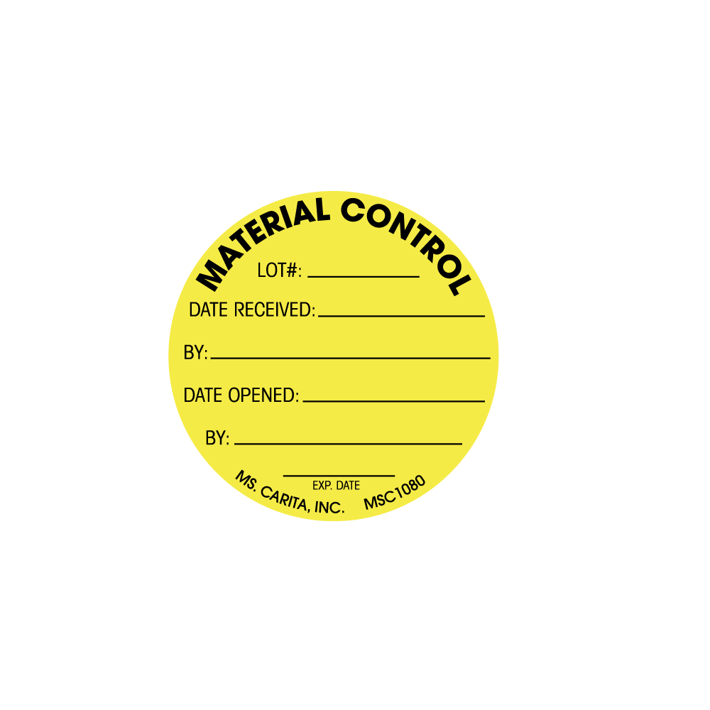 Material Labels - 1.5 Inch Diameter, 1000 per Roll
