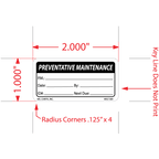 Preventative Maintenance Labels - 1 Inch x 2 Inch, 1000 per Roll
