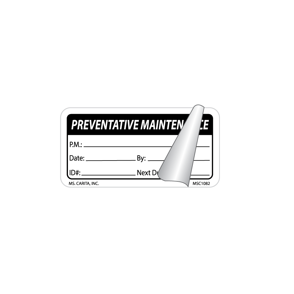 Self Laminating Preventative Maintenance Labels - 1 Inch x 2 Inch, 500 per Roll