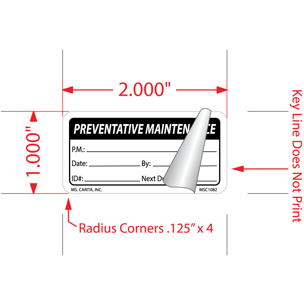Self Laminating Preventative Maintenance Labels - 1 Inch x 2 Inch, 500 per Roll