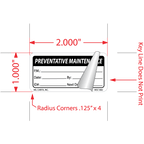 Self Laminating Preventative Maintenance Labels - 1 Inch x 2 Inch, 500 per Roll