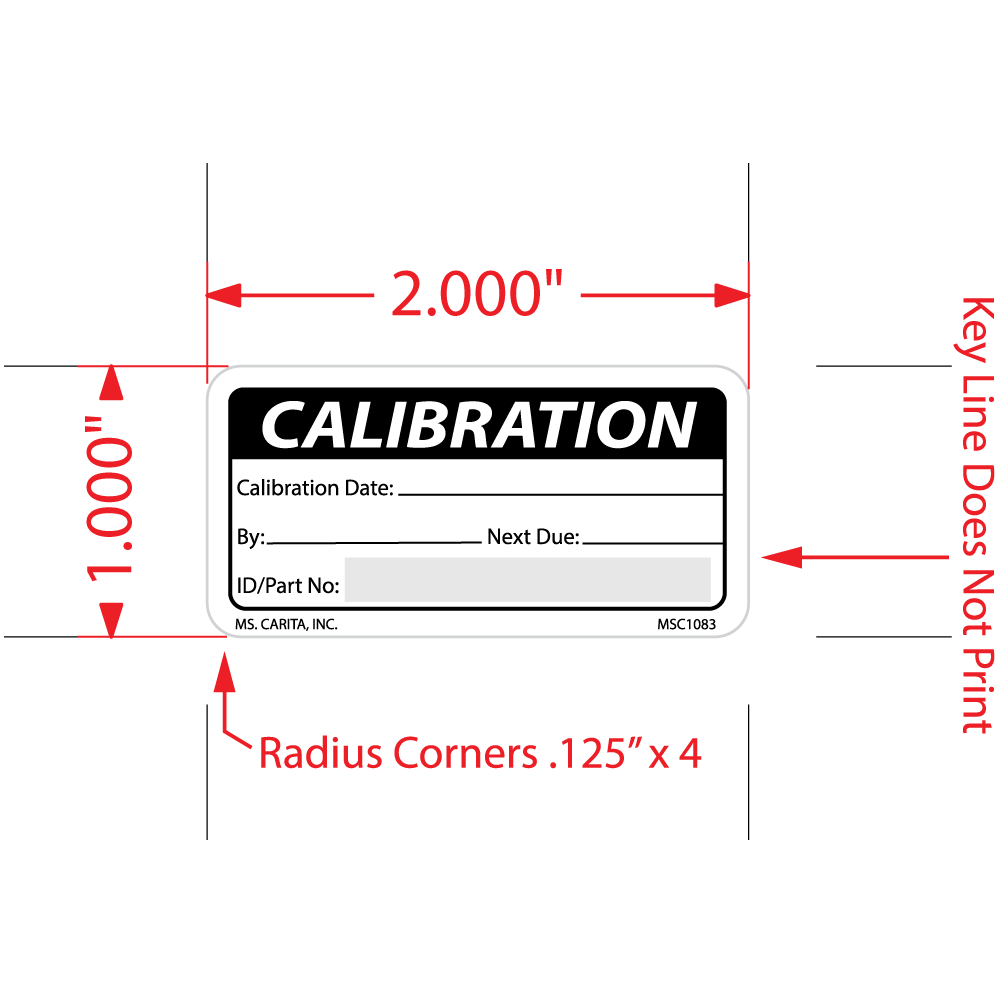 Calibration Labels - 1 Inch x 2 Inch, 1000 per Roll