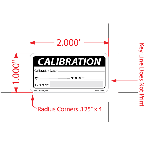 Calibration Labels - 1 Inch x 2 Inch, 1000 per Roll