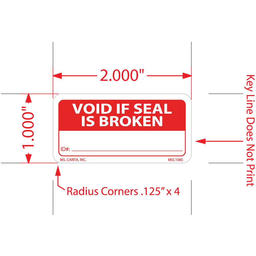 Void if Seal is Broken Label - 1 Inch x 2 Inch, 1000 per Roll