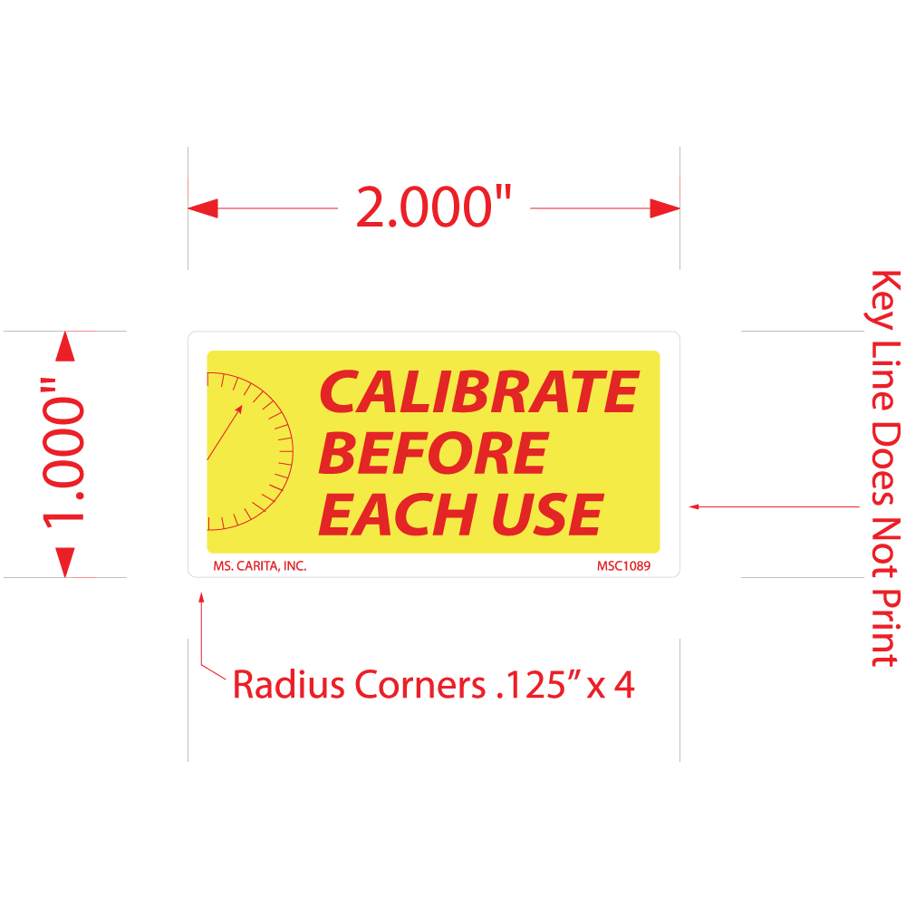 Calibrate Before Each Use with Scale Labels - 1 Inch x 2 Inch, 1000 per Roll