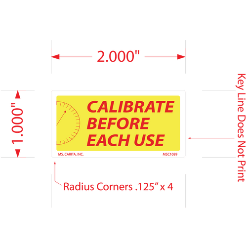 Calibrate Before Each Use with Scale Labels - 1 Inch x 2 Inch, 1000 per Roll