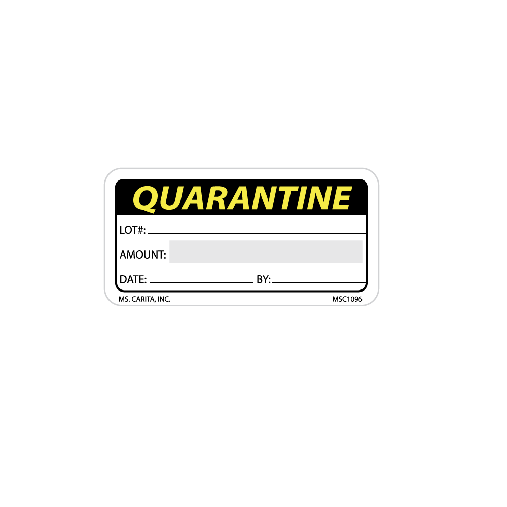 Quarantine Lot Labels - 1 Inch x 2 Inch, 1000 per Roll