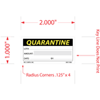 Quarantine Lot Labels - 1 Inch x 2 Inch, 1000 per Roll