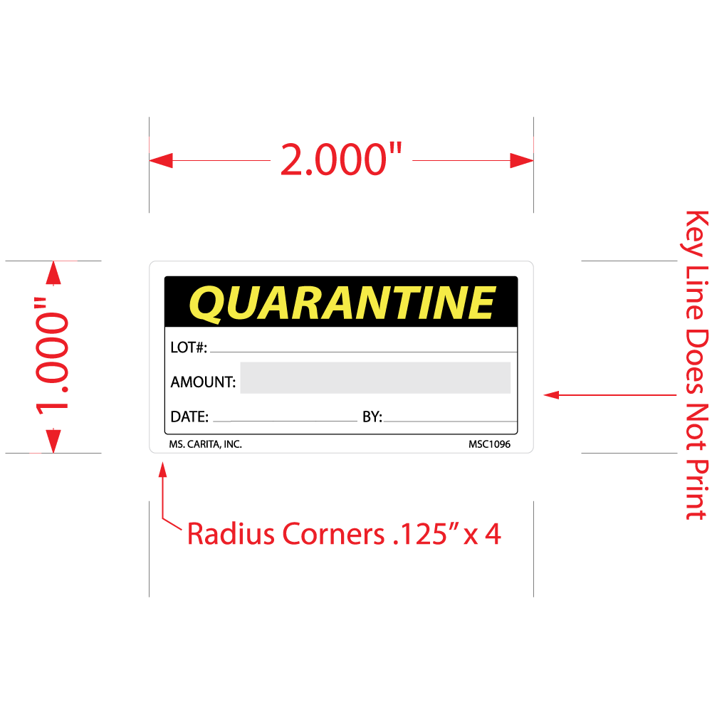 Quarantine Lot Labels - 1 Inch x 2 Inch, 1000 per Roll