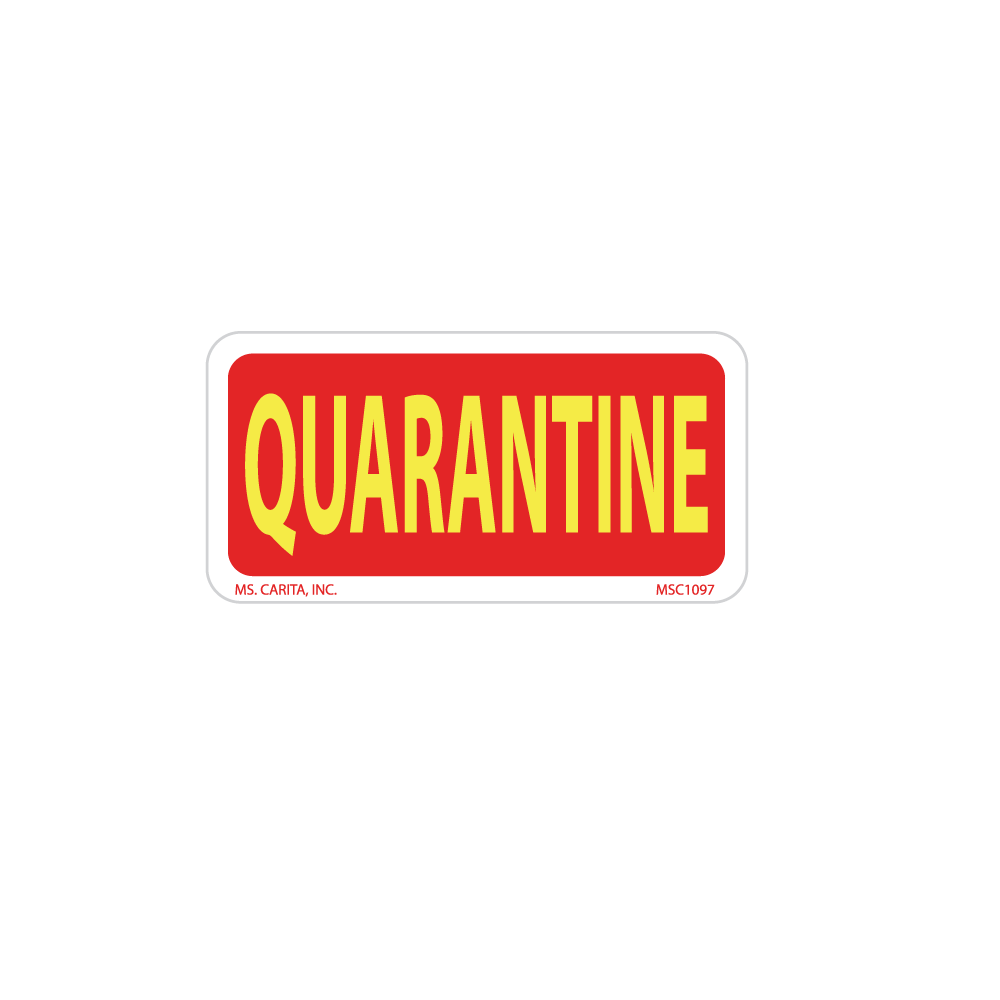 Quarantine Labels - 1 Inch x 2 Inch, 1000 per Roll