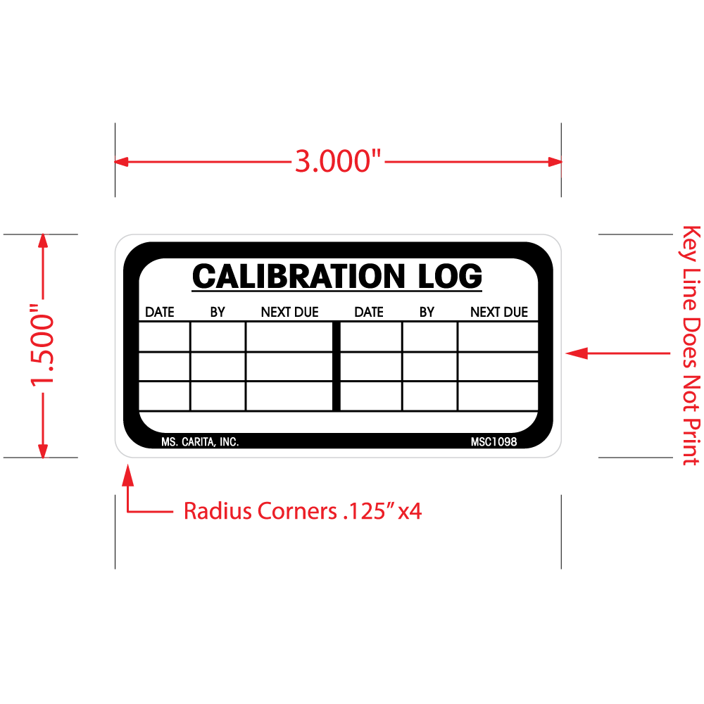 Calibration Log Labels - 1.5 Inch x 3 Inch, 500 per Roll