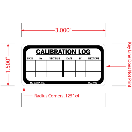 Calibration Log Labels - 1.5 Inch x 3 Inch, 500 per Roll