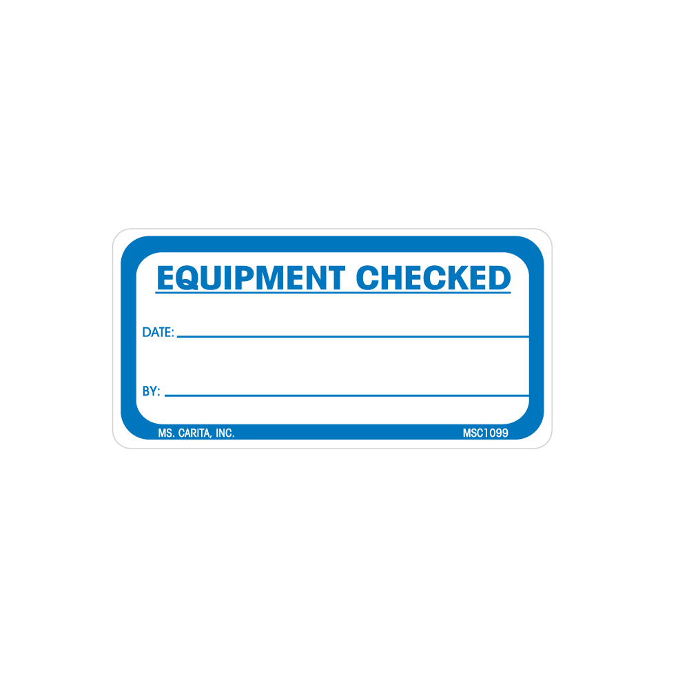 Equipment Checked Labels, 1.5 Inch x 3 Inch, 500 Per Roll