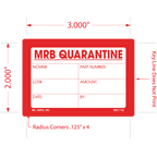 MRB Quarantine Labels, 2 Inch x 3 Inch, 500 per Roll