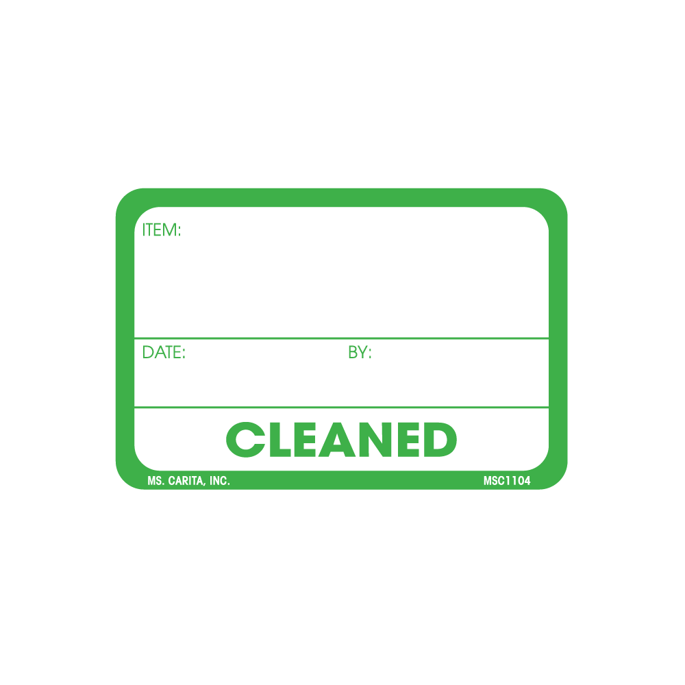 Cleaned For Process Label Cleaned Labels, 2 Inch x 3 Inch, 500 per Roll – Ms. Carita