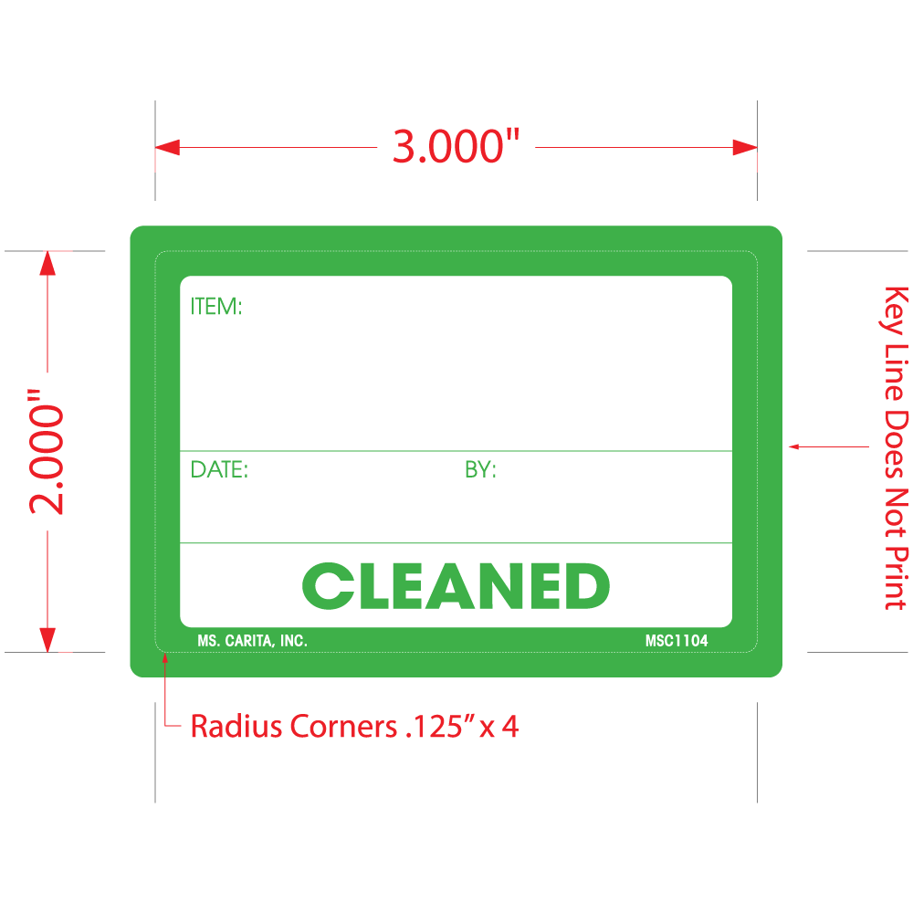 Cleaned Labels, 2 Inch x 3 Inch, 500 per Roll
