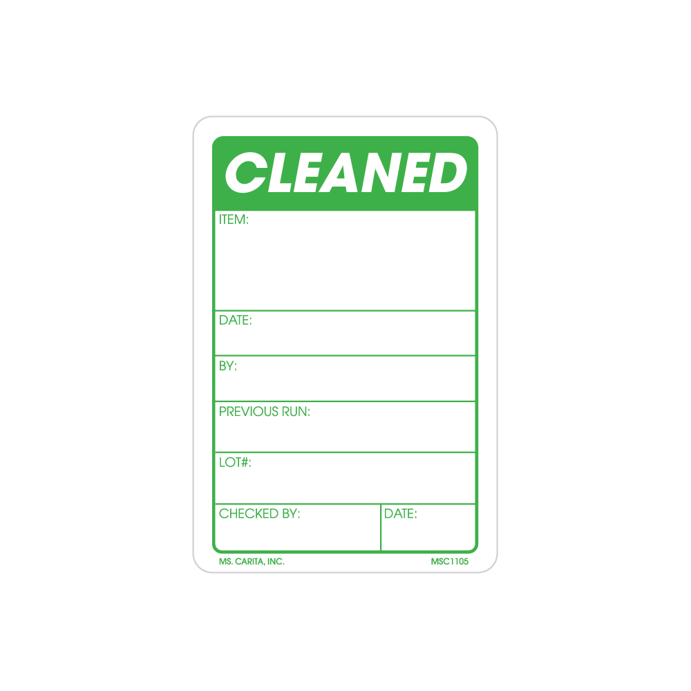 Last Cleaned Label Cleaned Labels, 3 Inch x 2 Inch, 500 per Roll – Ms. Carita